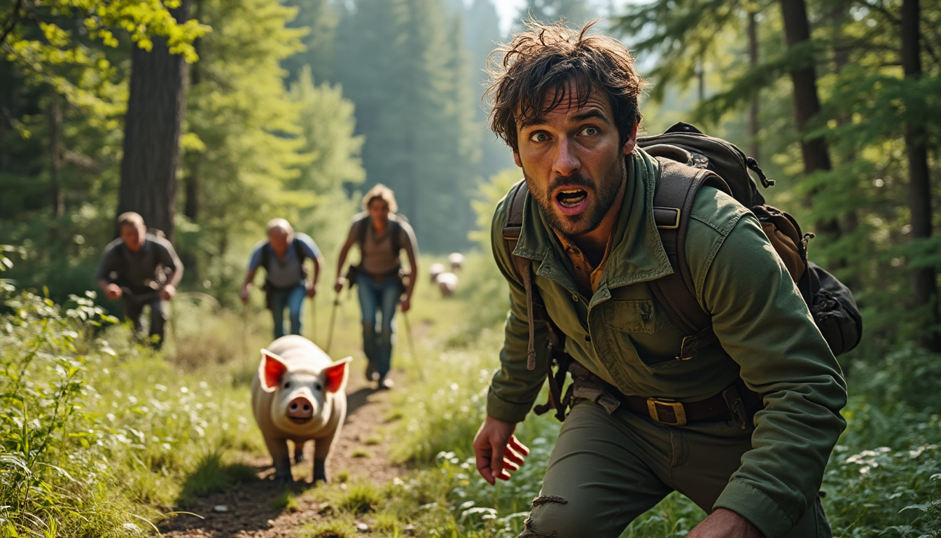 découvrez une aventure captivante en pleine nature où un homme part en randonnée avec sa truie bien-aimée. mais leur escapade prend une tournure inattendue lorsque trois hommes malveillants enlèvent son compagnon. suivez ce récit palpitant mêlant amitié, courage et défis dans les grands espaces.