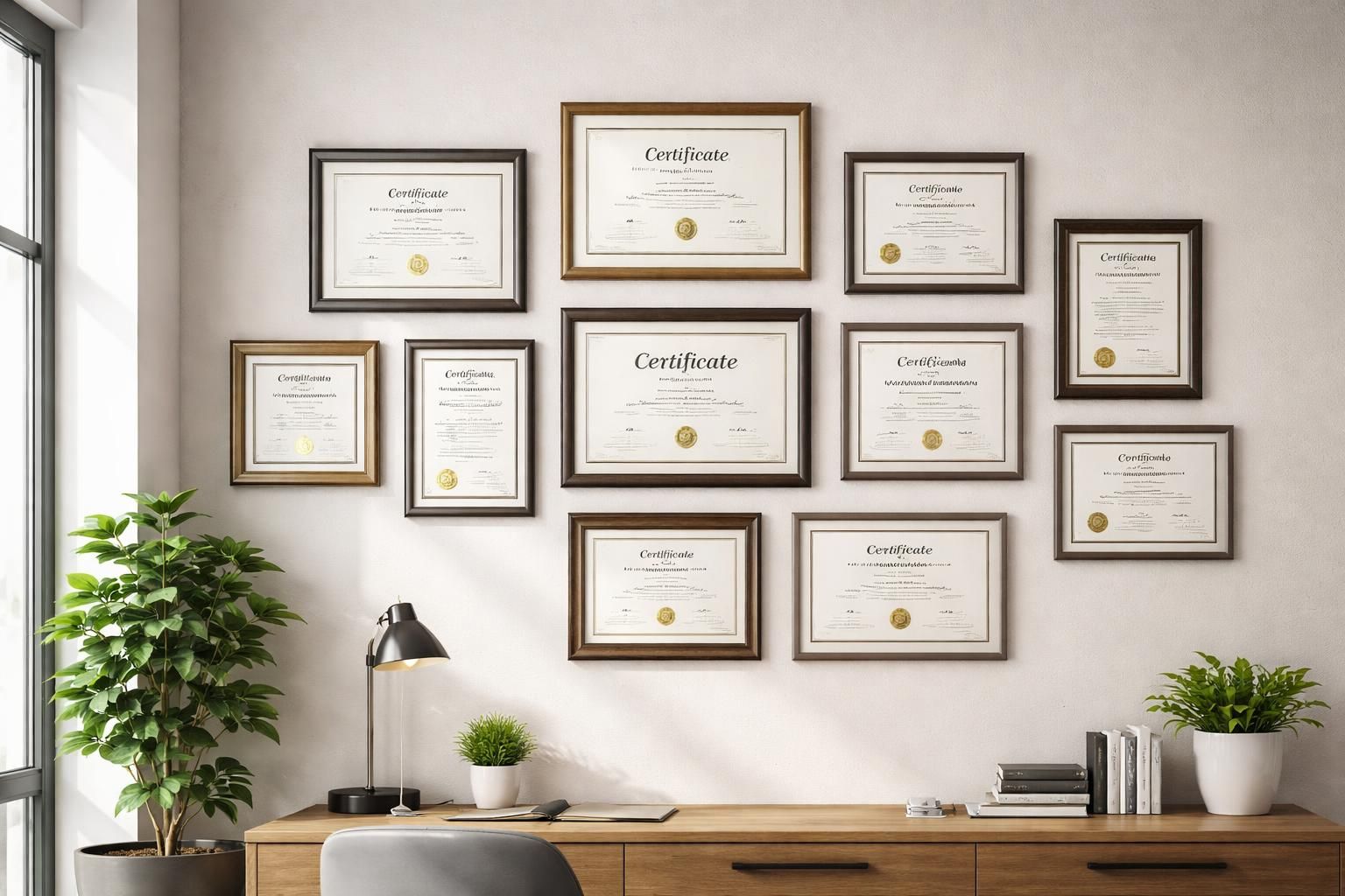 découvrez notre service d'accrochage pour certificateurs, garantissant une organisation optimale et une présentation professionnelle de vos diplômes et certificats.